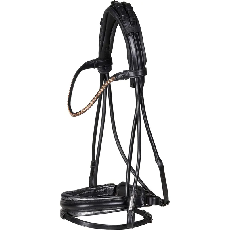 Catago Shay Rolled Bridle Black Full